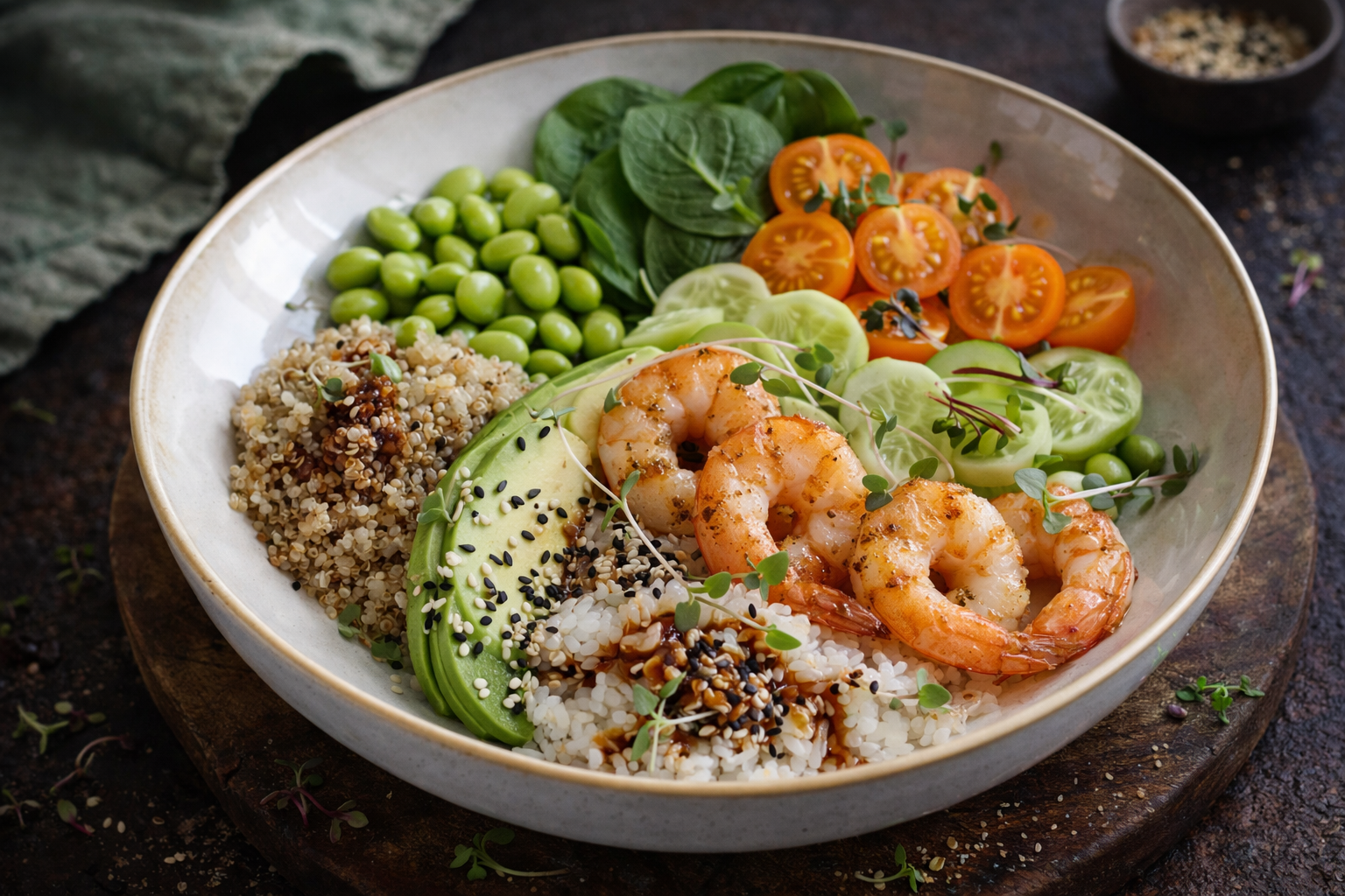 Поке боул с креветками